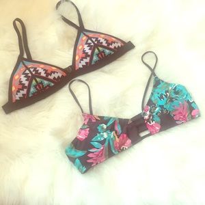 2 bathing suit tops